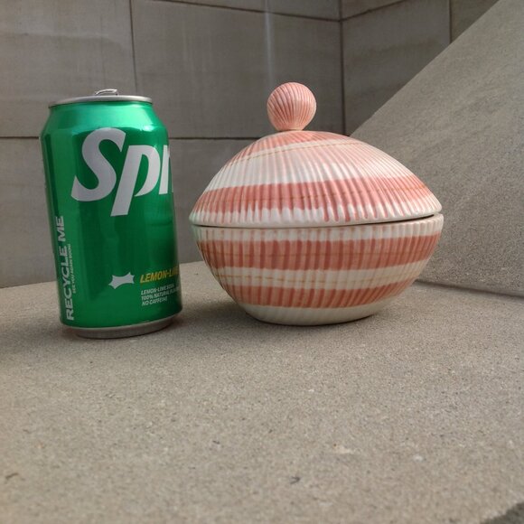 Fitz & Floyd Vanity Ceramic Box + Lid Peach Pink Mollusk Shell Coquille - Picture 16 of 16